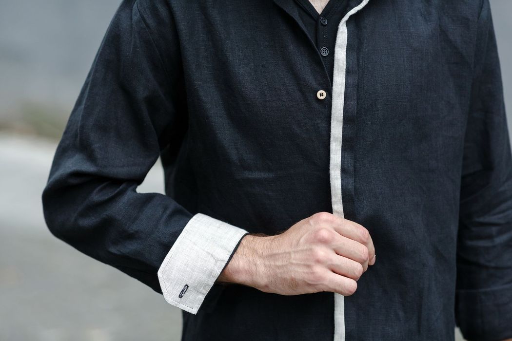 Manchester linen shirt black 46