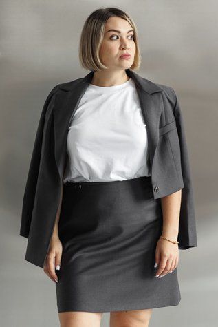 Ferde wool skirt gray 42