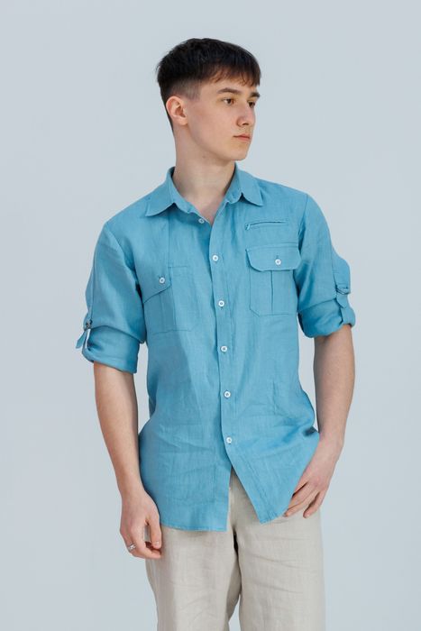 Bristol linen shirt blue 46