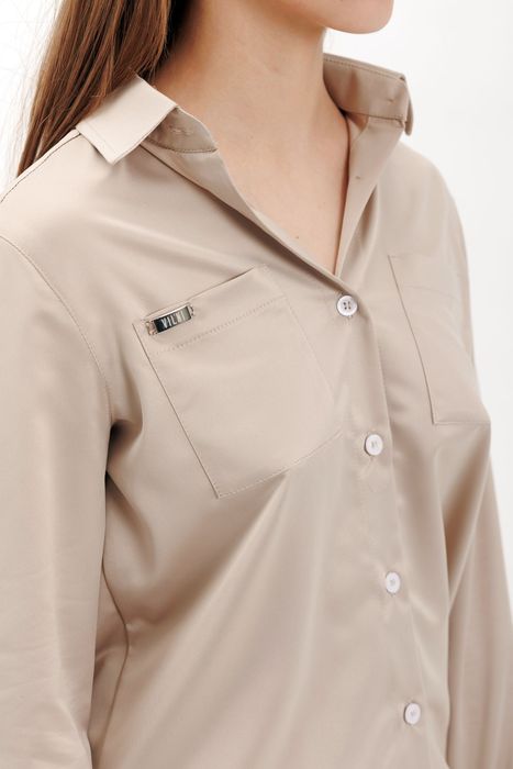 Evora satin shirt beige 42