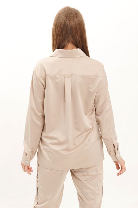 Evora satin shirt beige 42