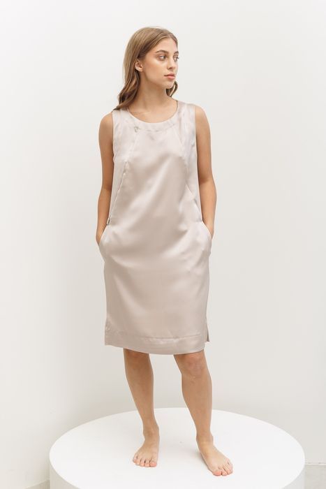Jounieh satin dress beige 42