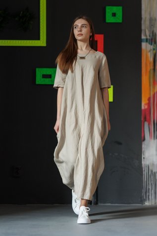 Houston linen dress beige 42