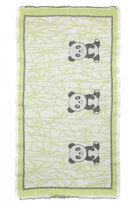 Linen bath towel Panda green 105x60