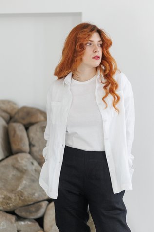 Evora linen shirt white 42