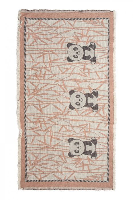 Linen bath towel Panda brown 105x60