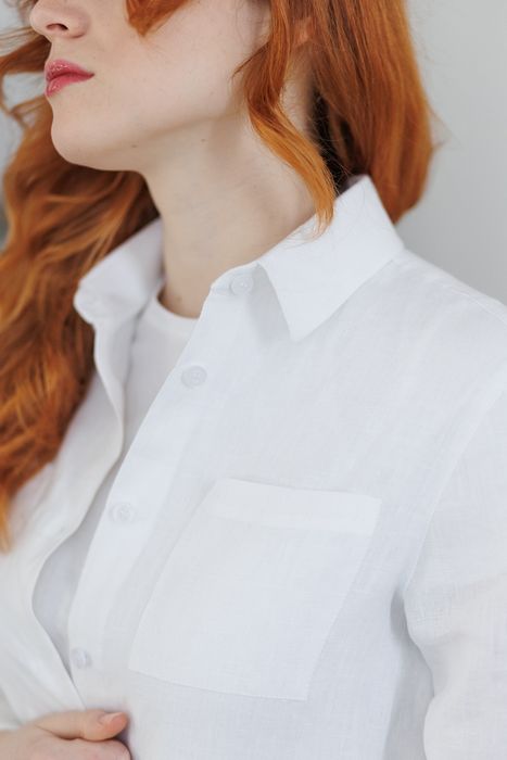 Evora linen shirt white 42