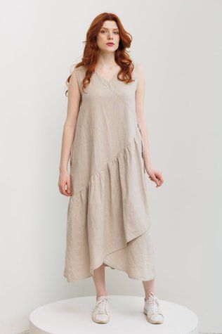 Сукня лляна Парадеш бежевий 42