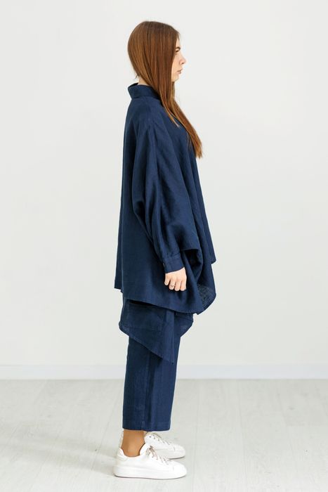 Salinas poncho-shirt dark blue 42