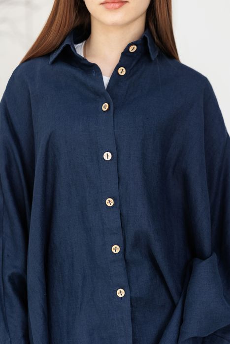 Salinas poncho-shirt dark blue 42