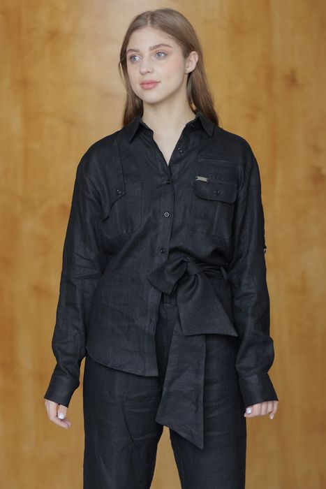 Bristol linen shirt black 42