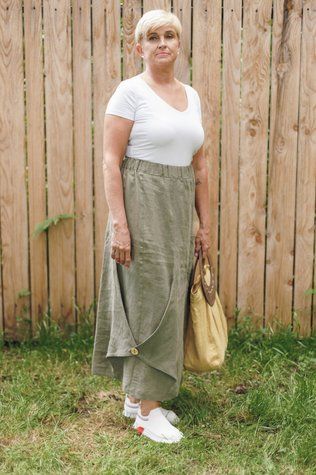 Спідниця лляна Вінніпег оливковий 42