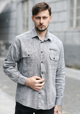 Bristol linen shirt gray 46