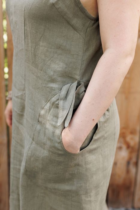 Livorno linen dress olive 42