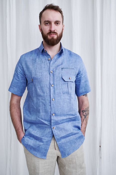 Short sleeve Bristol linen shirt