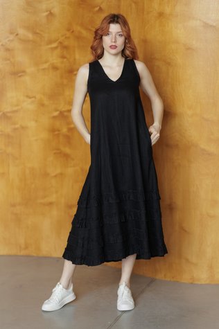 Chambery linen dress black 42