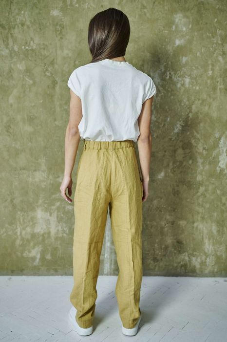 Newry linen pants mustard 42