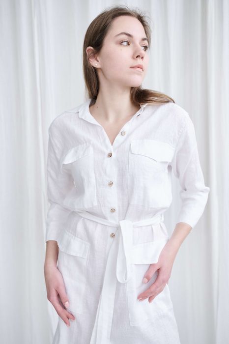 Pescara linen dress white 42