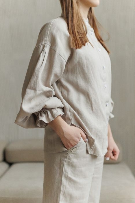 Queenstown linen blouse beige 48