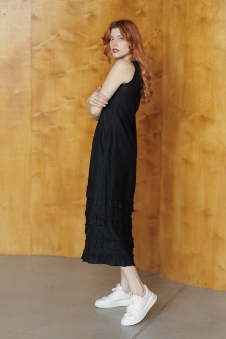 Chambery linen dress black 42