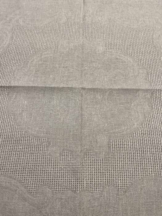 Linen napkin jacquard white 50x50