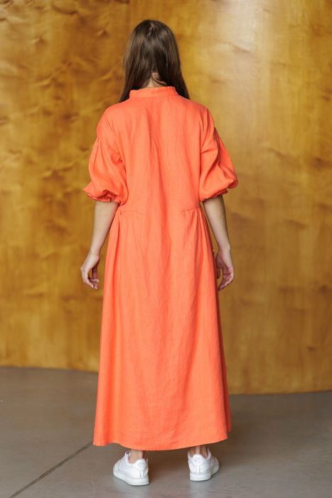 Tacoma linen dress coral 42