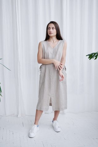 Livorno linen dress beige 42