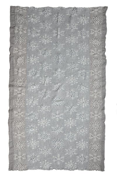 Linen bath towel Snowflake gray 145x80