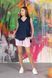 Aveiro linen top dark blue 42
