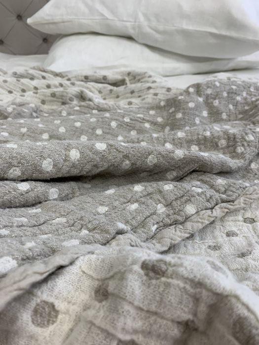 Linen throw Polka dot 230x200