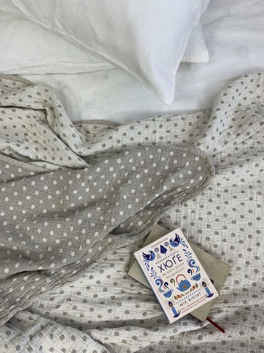 Linen throw Polka dot 230x200