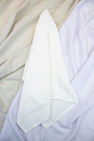 Linen bath towel Souffle white 50x80