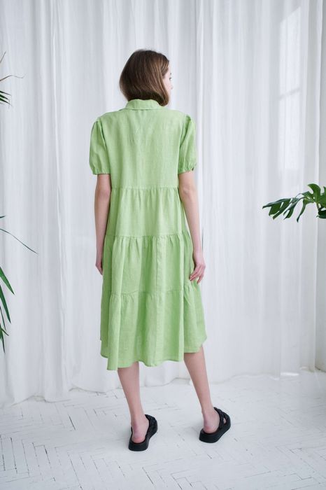 Andria linen dress light green 42