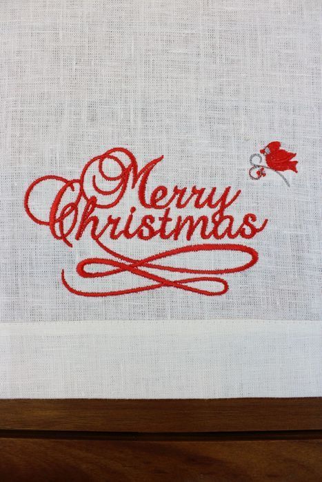 Серветка лляна біла Merry Christmass 45x45