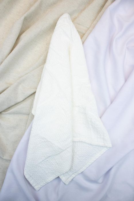 Linen bath towel Souffle white 50x80