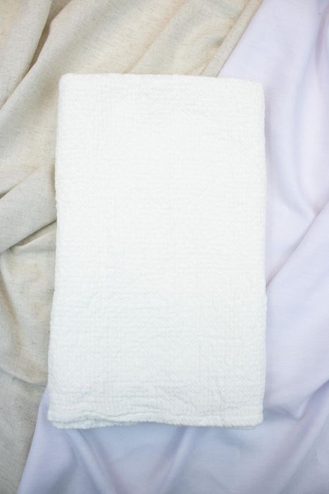 Linen bath towel Souffle white 50x80