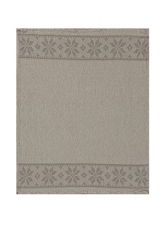 Linen bath towel Ornament beige 60x75