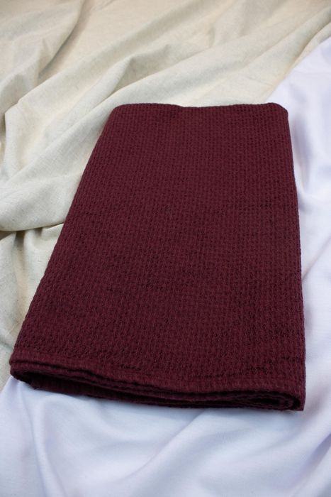 Linen bath towel Souffle burgundy 150x80