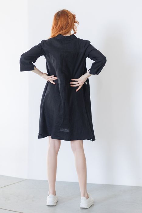 La-Rochelle linen dress black 42