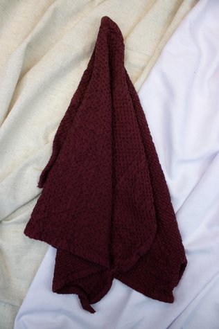 Linen bath towel Souffle burgundy 50x80