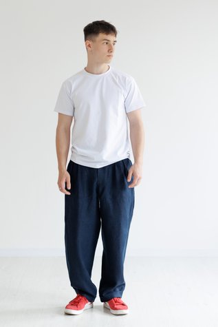 Denpasar linen pants dark blue 46