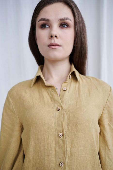 Trento linen dress mustard 44