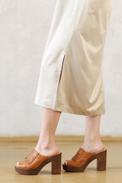 Leiria satin dress beige 48