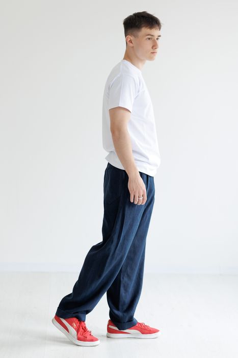 Denpasar linen pants dark blue 46