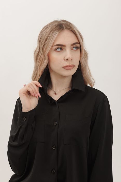 Evora satin shirt black 42