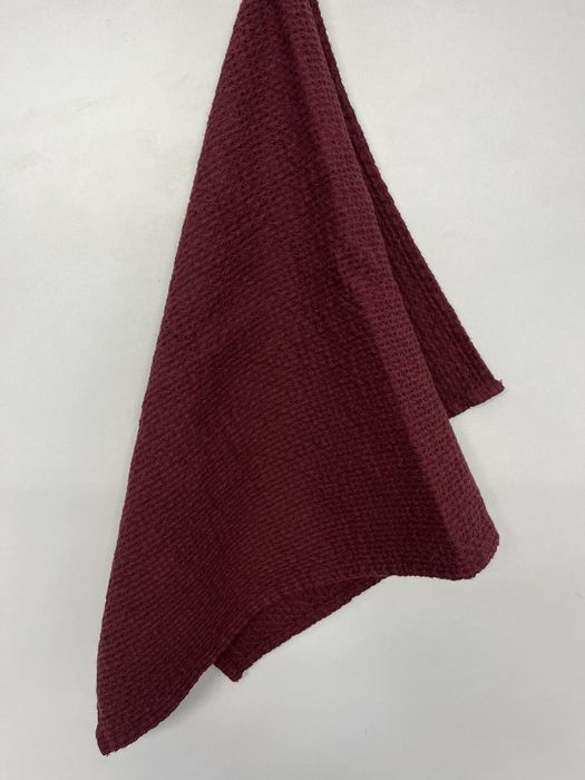 Linen bath towel Souffle burgundy 50x80