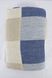 Linen throw checkered blue and beige 200x220