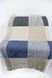 Linen throw checkered blue and beige 200x220