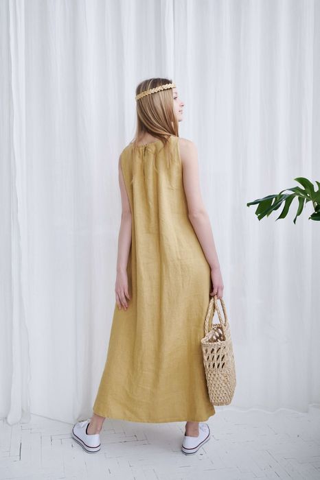 Novaro linen dress mustard 42