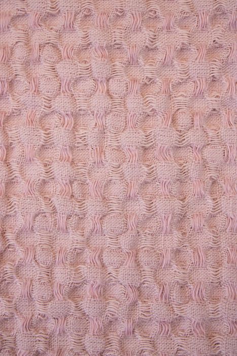 Waffle linen bath towel pastel pink 50x90